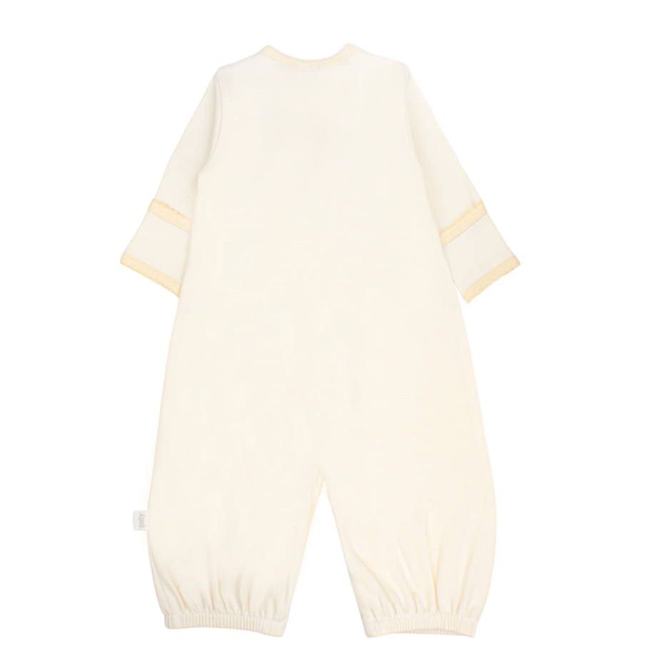 Organic Converter Gown, Oatmeal Stripe