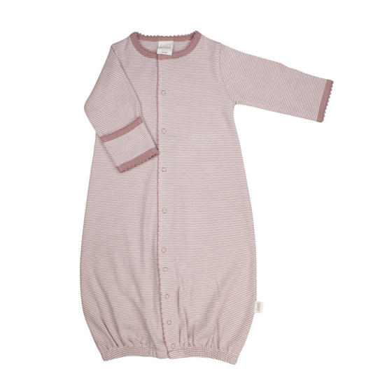 Organic Converter Gown, Mauve Stripe