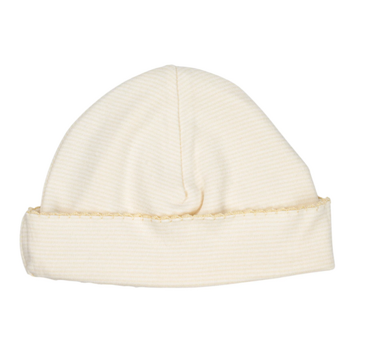 Cotton Beanie, Oatmeal Stripe