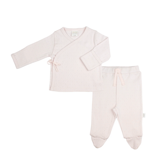 Pointelle Kimono Set, Pink