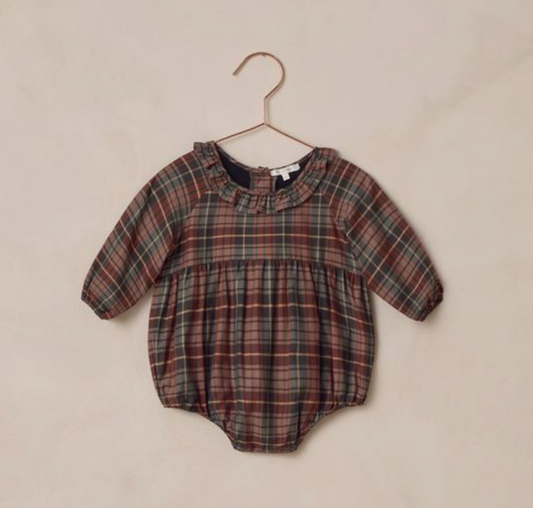 Adeline Romper, Winter Tartan - Magpies Paducah
