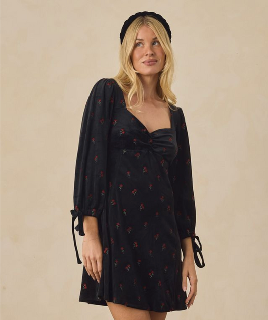 Morgan Dress, Velvet Floral