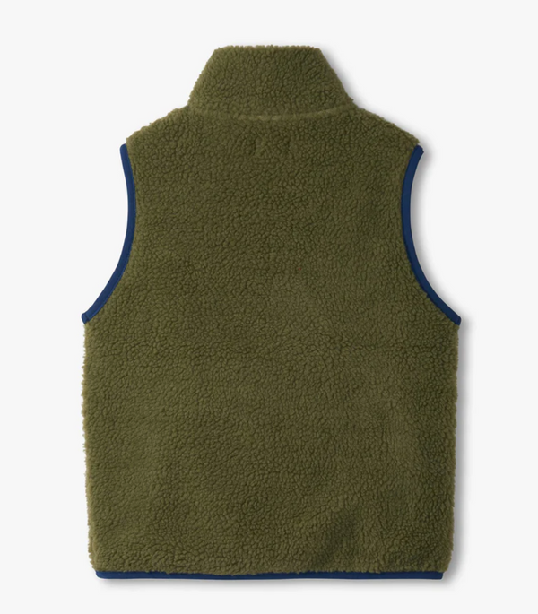 Faux Sherpa Vest, Loden