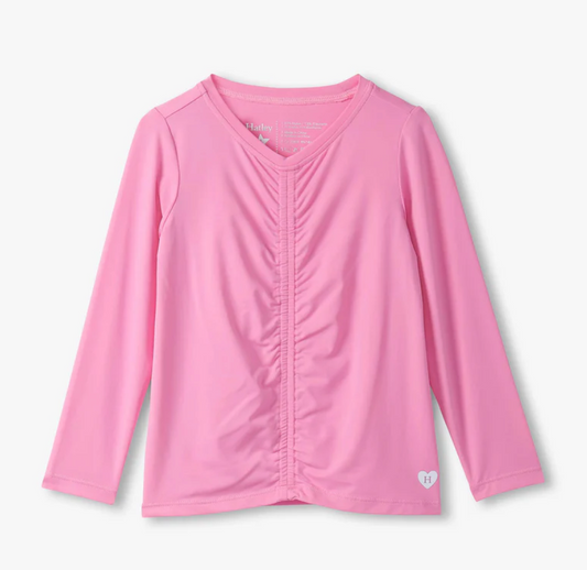 Gathered-Front Top, Fuchsia Pink