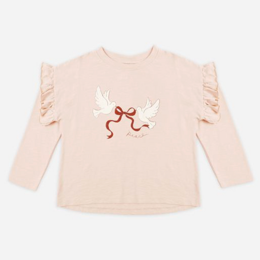 Ruffle Long Sleeve Tee, Peace