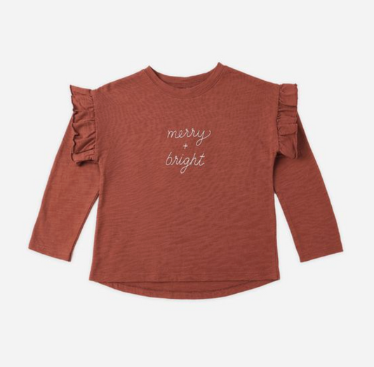 Ruffle Long Sleeve Tee, Merry + Bright