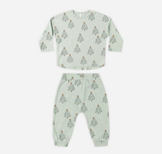 Long Sleeve Tee + Pant Set, Trees