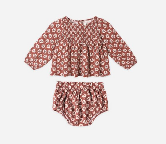 Sophia Top + Bloomer Set, Ruby Fleur