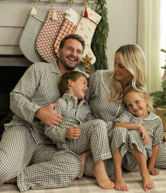 Men's Pajama Set, Evergreen Gingham | XLarge