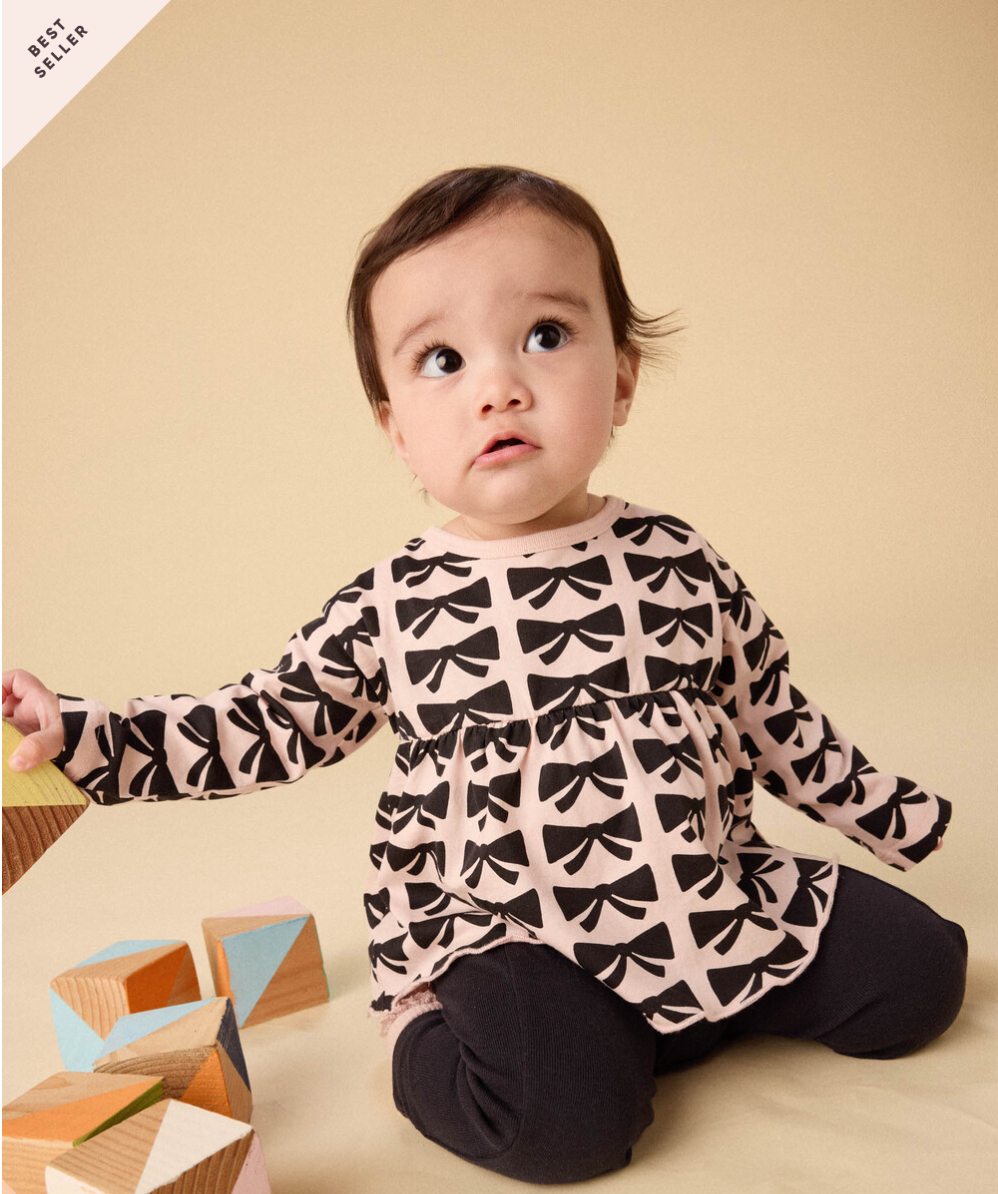 Peplum Top + Pants Set, Bow