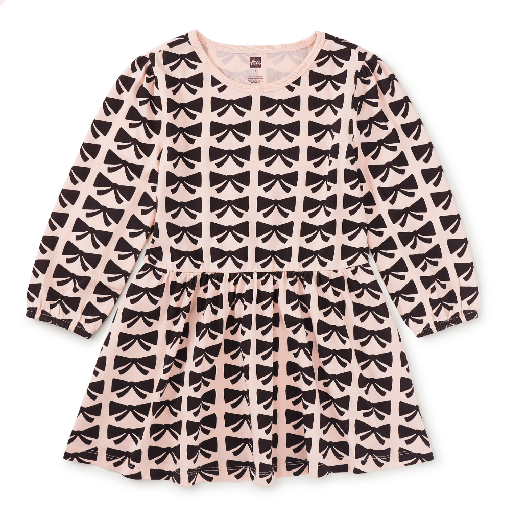 Blouson Sleeve Pocket Dress, Bow