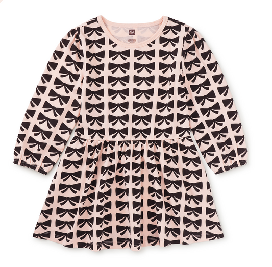 Blouson Sleeve Pocket Dress, Bow