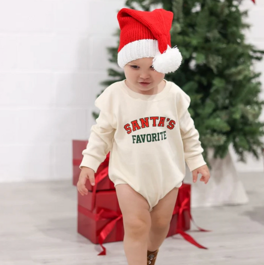 Santa's Favorite Long Sleeve Romper - Magpies Paducah