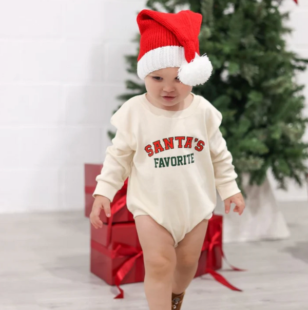 Santa's Favorite Long Sleeve Romper - Magpies Paducah