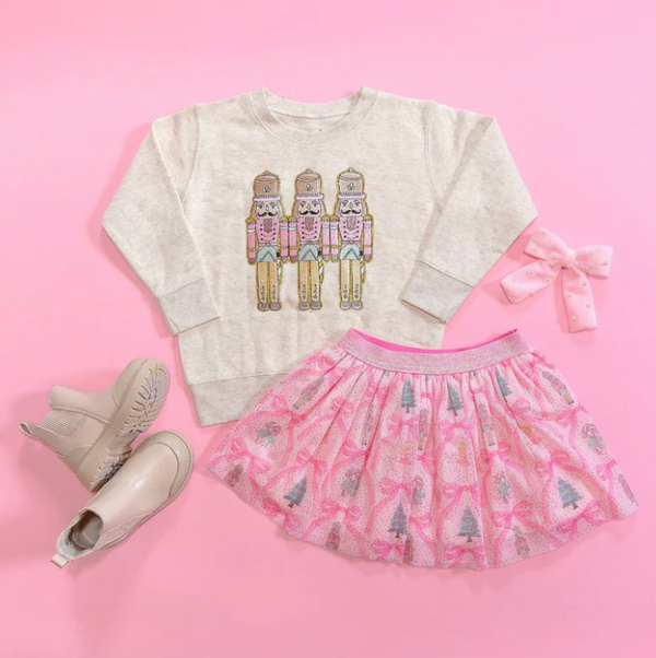 Pastel Nutcracker Patch Christmas Sweatshirt - Magpies Paducah
