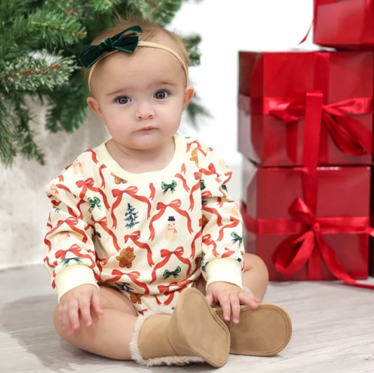 Christmas Cutie Long Sleeve Romper - Magpies Paducah