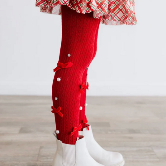 Bedazzled Coquette Tights, Ruby Red - Magpies Paducah