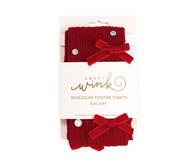 Bedazzled Coquette Tights, Ruby Red - Magpies Paducah