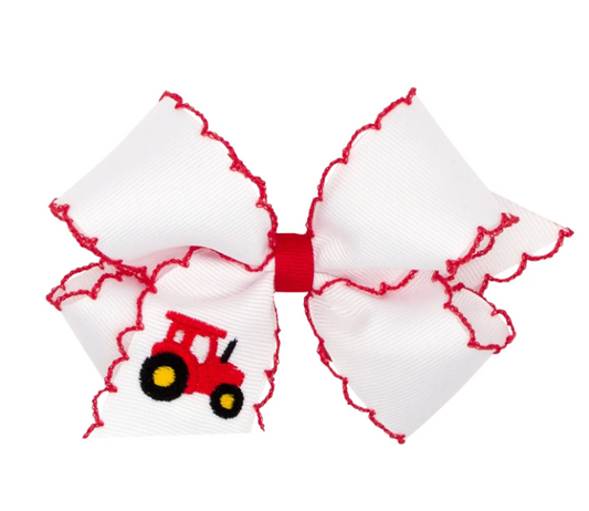 Medium Moonstitch Bow, Red Tractor - Magpies Paducah