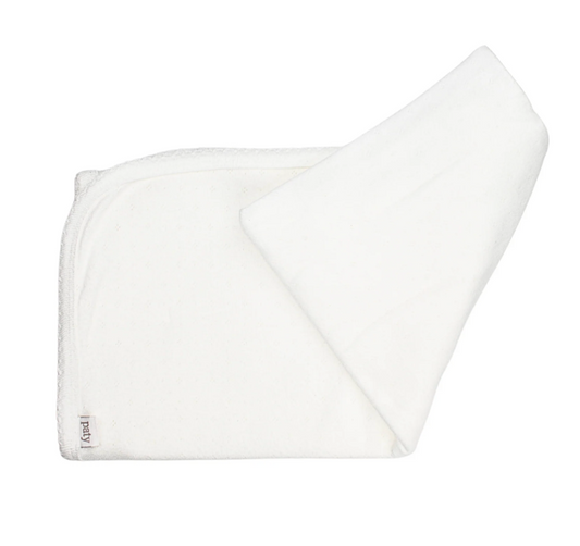 Paty Pointelle Swaddle, White/White Trim - Magpies Paducah