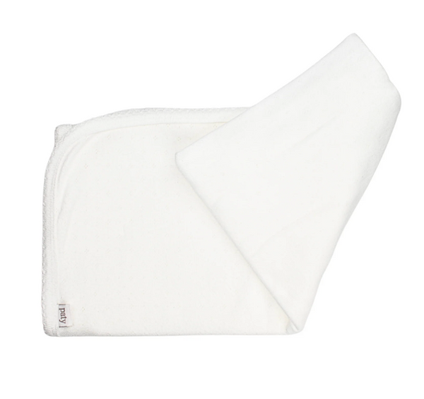 Paty Pointelle Swaddle, White/White Trim