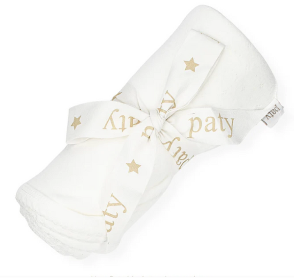 Paty Pointelle Swaddle, White/White Trim