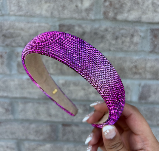 Ombre Fuchsia Crystalized Headband - Magpies Paducah