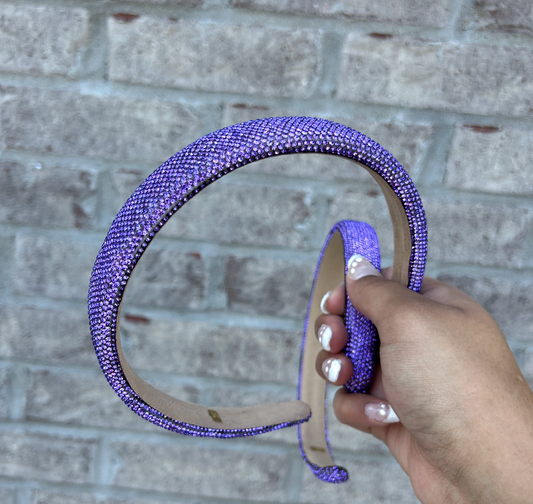 Thin Lavender Crystalized Headband