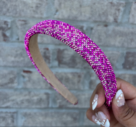 Thin Pink Multi Crystalized Headband