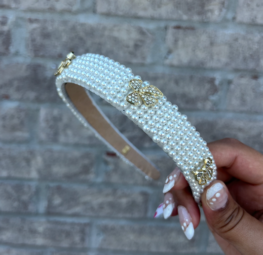 Pearls & Bows Thin Headband - Magpies Paducah