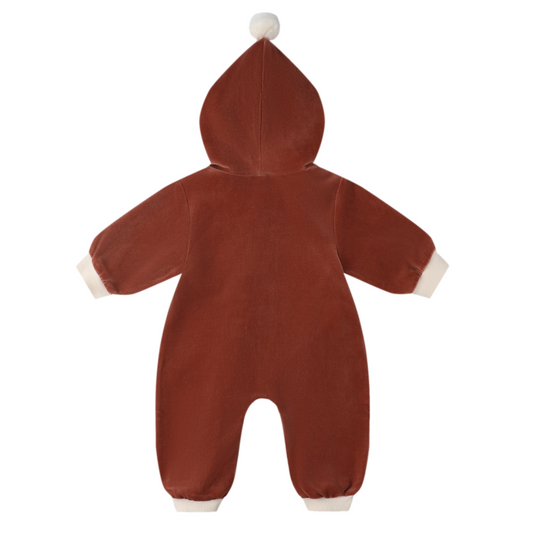 Velour Zip Jumpsuit, Cranberry