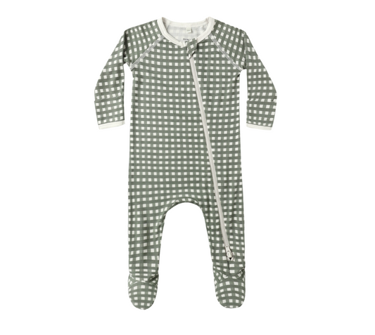 Bamboo Zip Footie, Forest Check