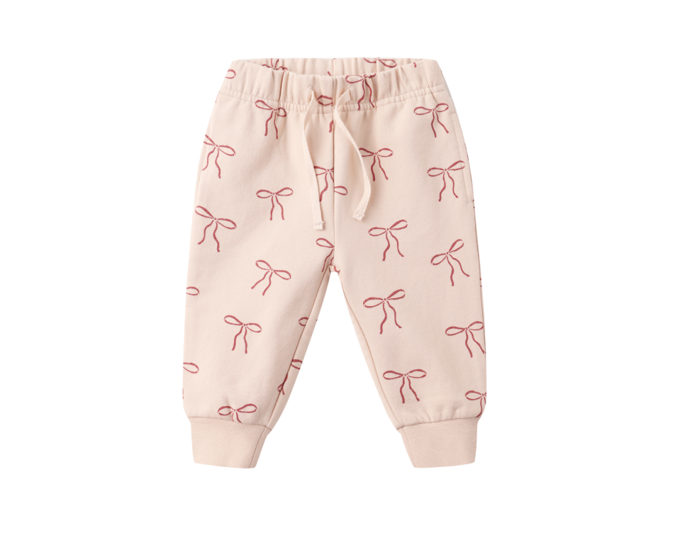 Relaxed Fleece Sweatpant, Red Bows