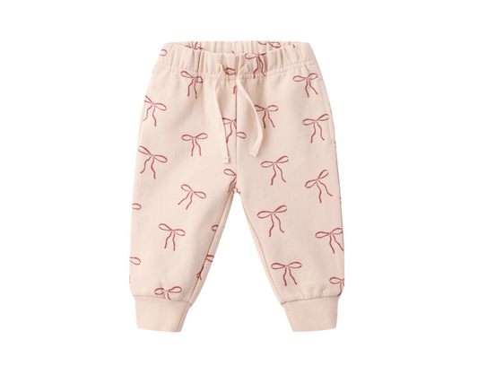 Relaxed Fleece Sweatpant, Red Bows
