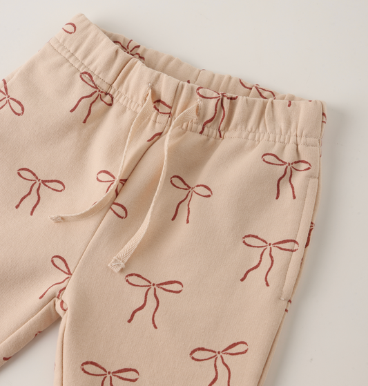 Relaxed Fleece Sweatpant, Red Bows
