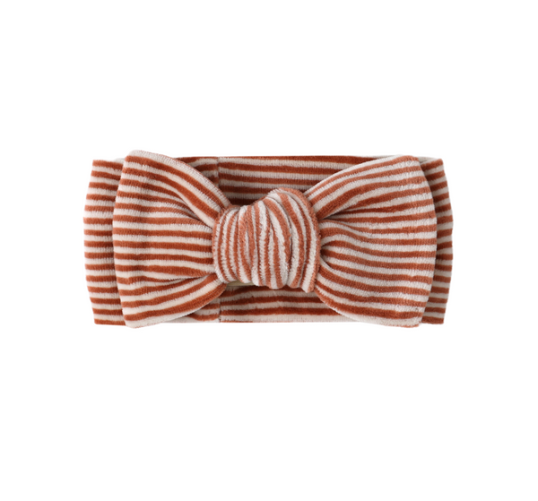 Velour Bow Headband, Candy Stripe