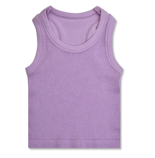 Smocked Racerback Tank, Lavender