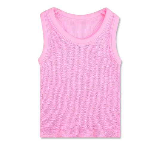 Smocked Racerback Tank, Rose