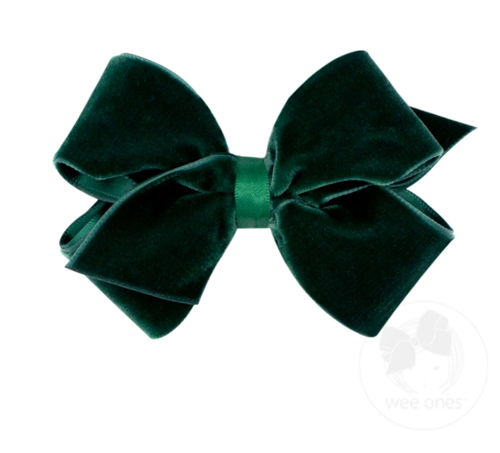 Small Velvet Bow, Forest Green - Magpies Paducah