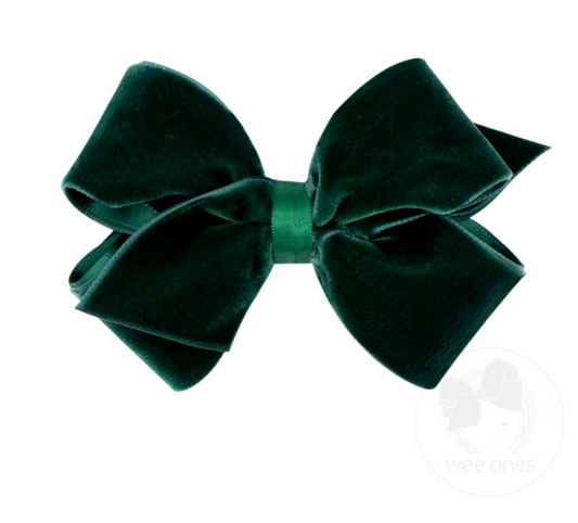 Small Velvet Bow, Forest Green - Magpies Paducah