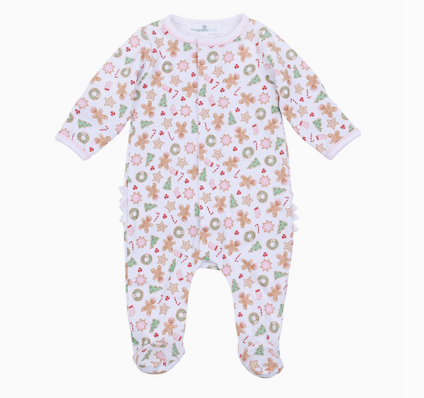 Frosted Wonderland Zipper Footie, Pink