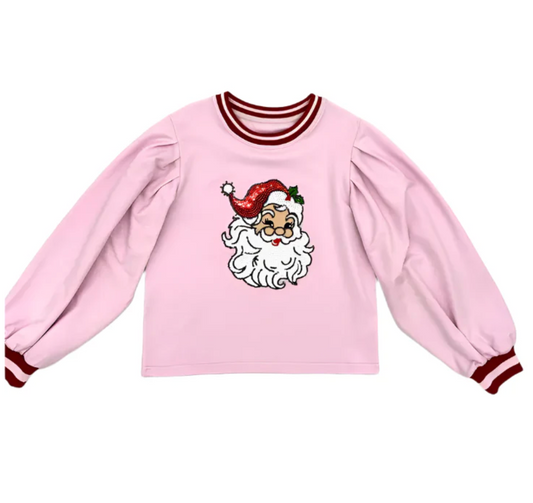 Sweet Santa Sequin Pink Sweatshirt