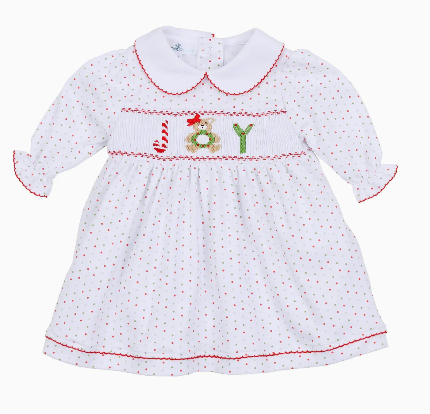 Christmas Joy Smocked Baby Dress