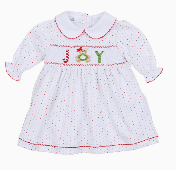 Christmas Joy Smocked Baby Dress