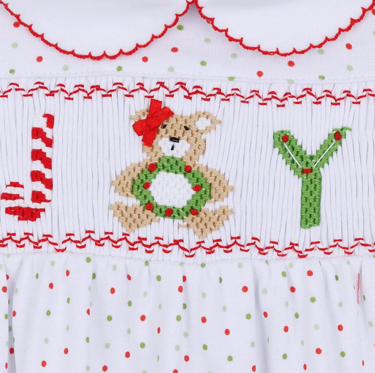 Christmas Joy Smocked Baby Dress