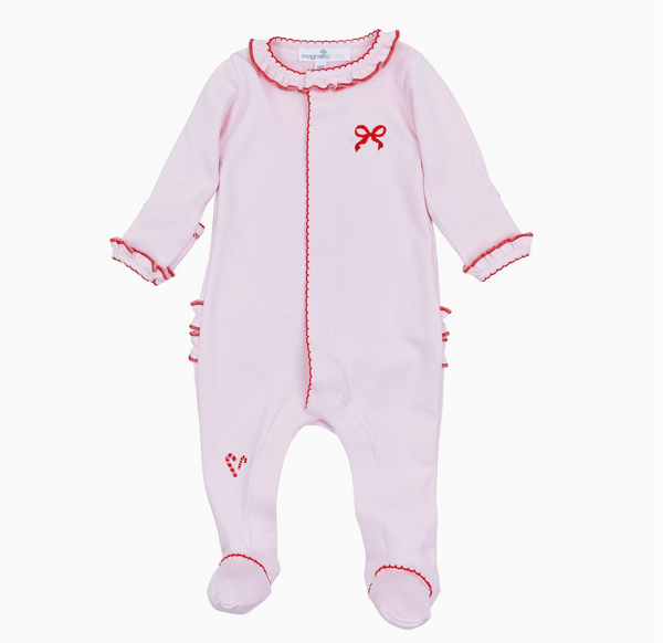Candy Cane Lane Ruffle Footie