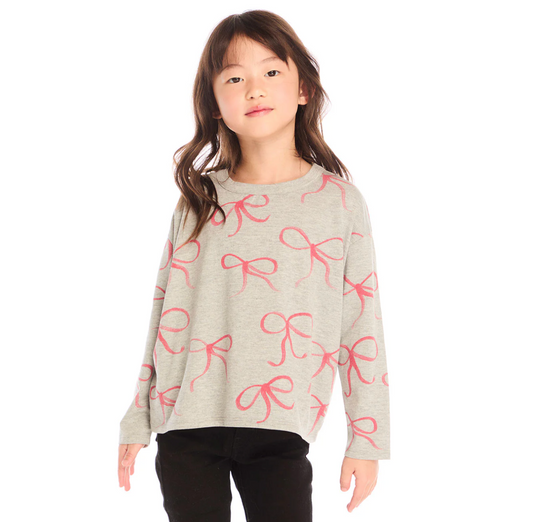 Vintage Long Sleeve, Red Bows - Magpies Paducah