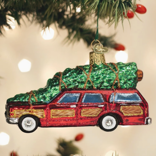 Station Wagon With Tree Ornament - Magpies Paducah