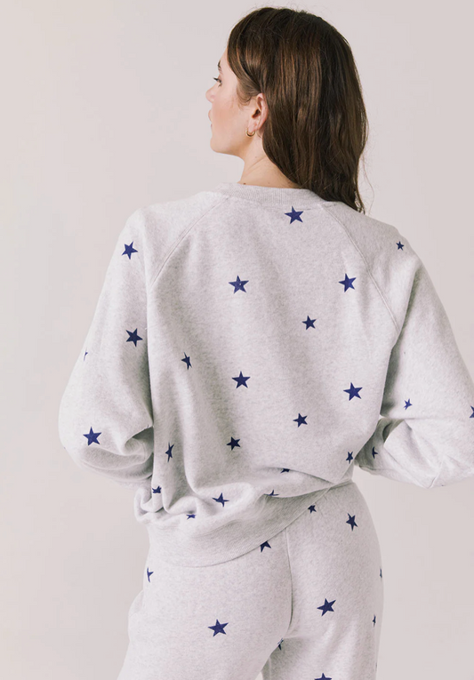 Women's Cotton Joggers, Festive Blue Stars