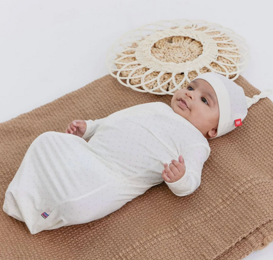 Modal Gown + Hat, Pin Dot Cream - Magpies Paducah